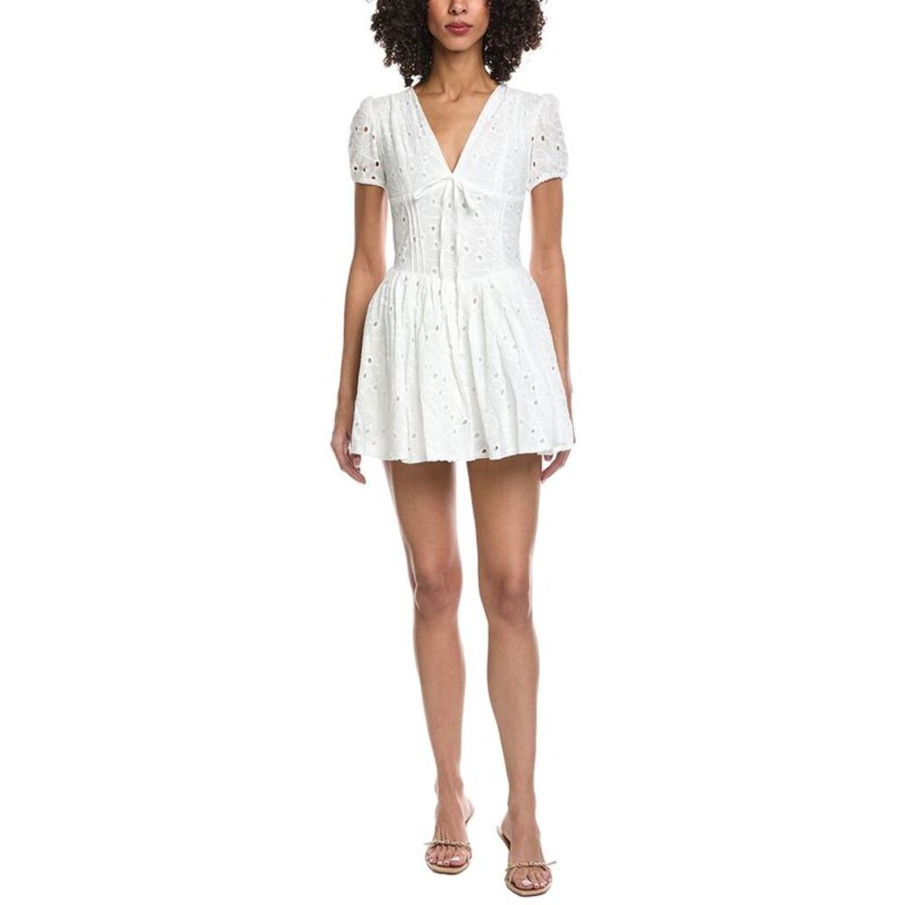 Ipponelli Womens  Broderie Mini Dress, White